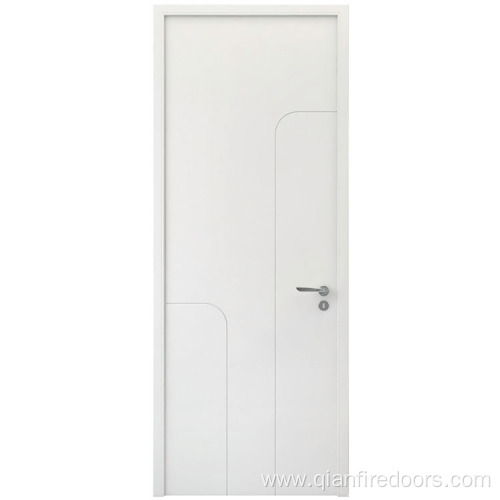 flush interior french door swinging white plastic door